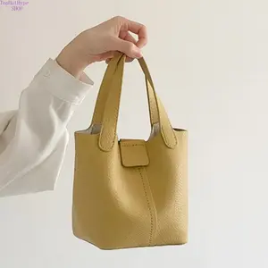2026 New Summer Ins Soft PU Leather Bucket Bag for Women, Trendy Mini Handheld Shoulder Purse, Casual Versatile Single Shoulder & Crossbody Handbag, Lightweight Portable Daily Bag Ideal for Daily Outings, Shopping & Daily Matching