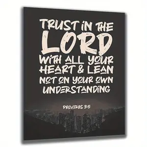 2D Flat, Wall Decoration Featuring Proverbs 35, Emphasizing Faith in The Lord, Perfect As a Christian Gift. Canvas Print Suitable for Home Or Office
