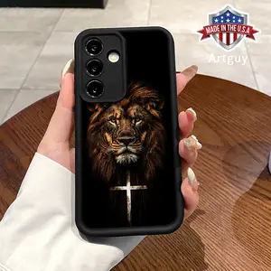Soft Case for Samsung S24 ultra plus S25 S23 S22 Ultra Pluss Shockproof Drop Protection Rugged Durable Lion Cross Advanced fashion gift Silicone Cover