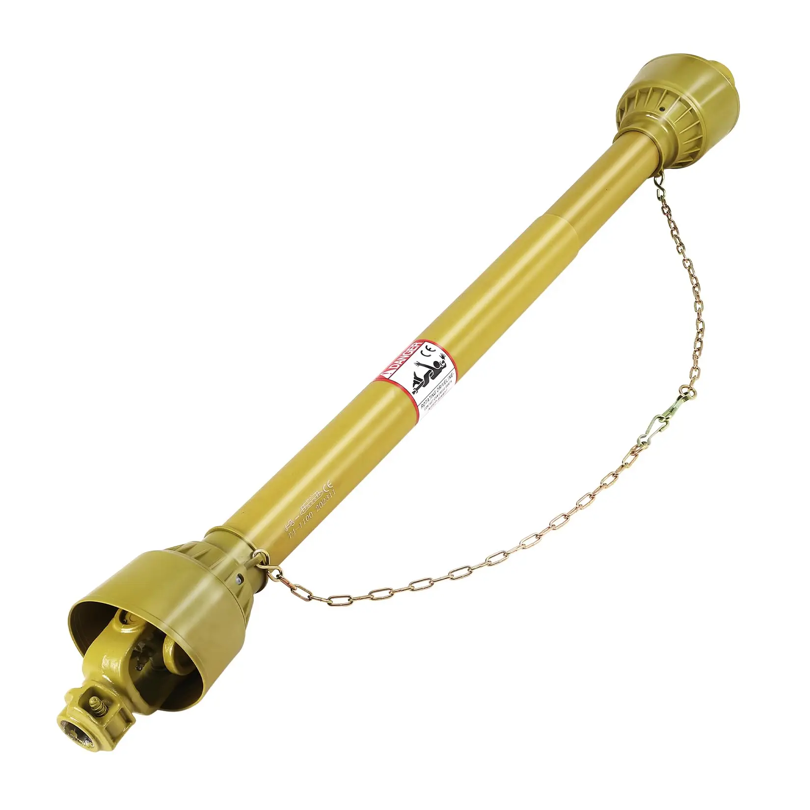 GARVEE 1 3/8" PTO Drive Shaft with Round Ends, Ideal for Tractors and Brush Mowers, Available in Two Lengths: 39"-55" and 43"-61", Perfect for Rotary Cutters and Finish Mowers.