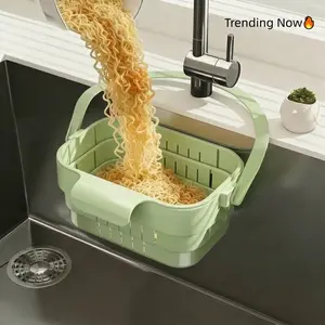 Foldable Drain Basket for Kitchen Sink - Hands-Free Hygienic Design, High-Efficiency Anti-Clog System, Tool-Free Installation, Slim Space-Saving, Easy-Clean, Low-Maintenance Kitchen Sink Strainer