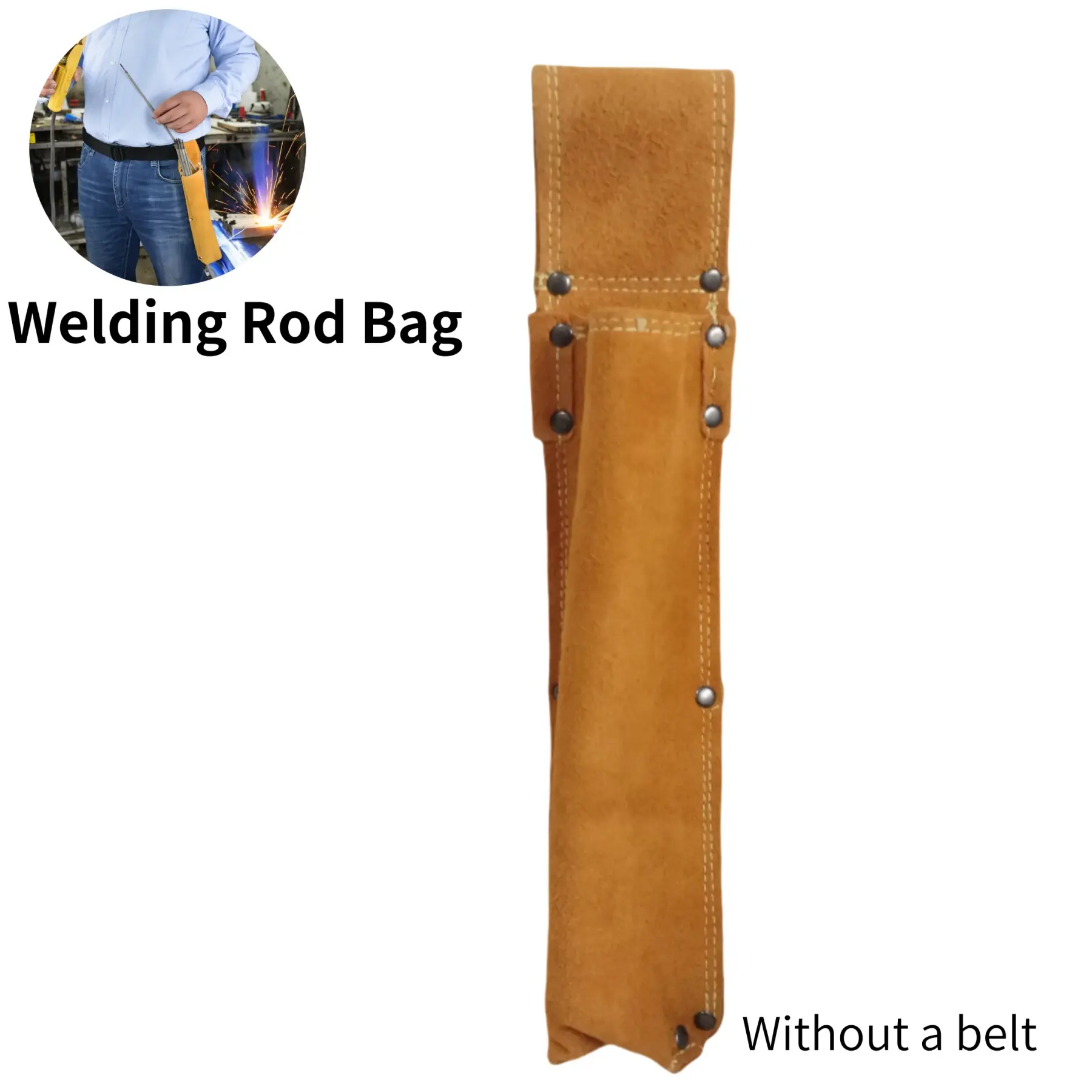 Leather Welding Rod Tool Bag, Thickened High-Altitude Hardware Waist Pouch, Anti-Hot Wear-Resistant Storage Bag for Welders, Tool Bag Organizer, Tool Pouches, Tool Pockets