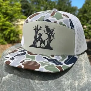Coon Hunting Embroidered Hat Camo Brim Trucker Cap Hound Dog Treeing Raccoon Outdoor Hunter Gift for Men