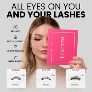 LUXLASH Magnetic Eyelash Extension Kit - Reusable 365+ Days, Easy Application + Removal, No Glue or Liner - Cruelty Free