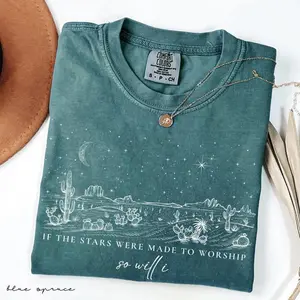 Comfort Colors Comfort Colors If The Stars Were Made To Worship TShirt, Religious T-Shirt, Christian Tee, Bible Verse TShirt, Faith T-shirts Cotton Graphic Tees Funny Shirt Tee