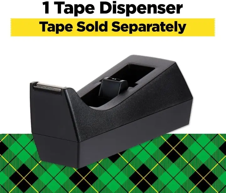 Classic Desktop Tape Dispenser, Black, 1-inch Core, Made from 100% Recycled Plastic, 1 Dispenser