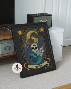 Pisces Zodiac Unframed Print, Pisces Zodiac Poster, Pisces Print, Pisces Art Print, Pisces Zodiac Unframed Poster, Pisces Unframed Zodiac, the Pine Torch, Zodiac Poster, Zodiac Unframed  Print, Zodiac Unframed Poster,  FMQOH= 1320