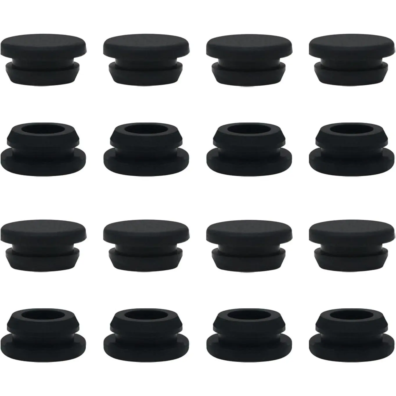 16PCS 3/4" Black Round Rubber Silicone Plugs for Round Holes