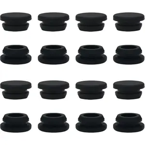 16PCS 3/4" Black Round Rubber Silicone Plugs for Round Holes