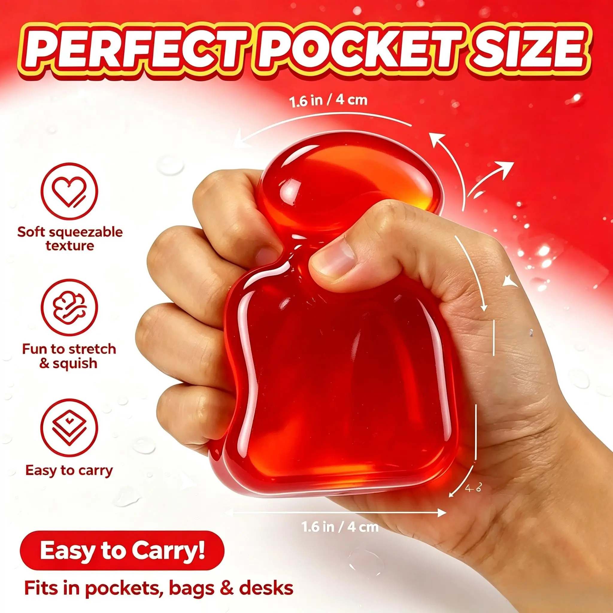 Maltose Squishy Stress Relief Slow Rebound Soft Gel Cube,Sensory Squeeze Toy for Anxiety, ASMR Relaxation FidgetTool for Unwinding and Calming Down