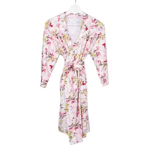 Maternity Robe,Matching Swaddle Set ,Mommy and Me Set, Floral Hospital Robe Bag,Baby Shower Gift,Mama Robe,Baby Girl Blanket NONE