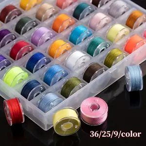 Random Color Sewing Machine Bobbin Set, 9/25/36pcs/set Bobbin with Storage Box, Sewing Machine Accessories for Home & Sewing Shop, Sewing Supplies Crafts