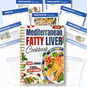 Spiral-Bound Mediterranean Diet Cookbook & Recipe Journal, Healthy Eating Guide for Seniors with Quick-Easy Meal Ideas, Baking Plans, Grocery Lists, Office Stationery Kitchen Notebook