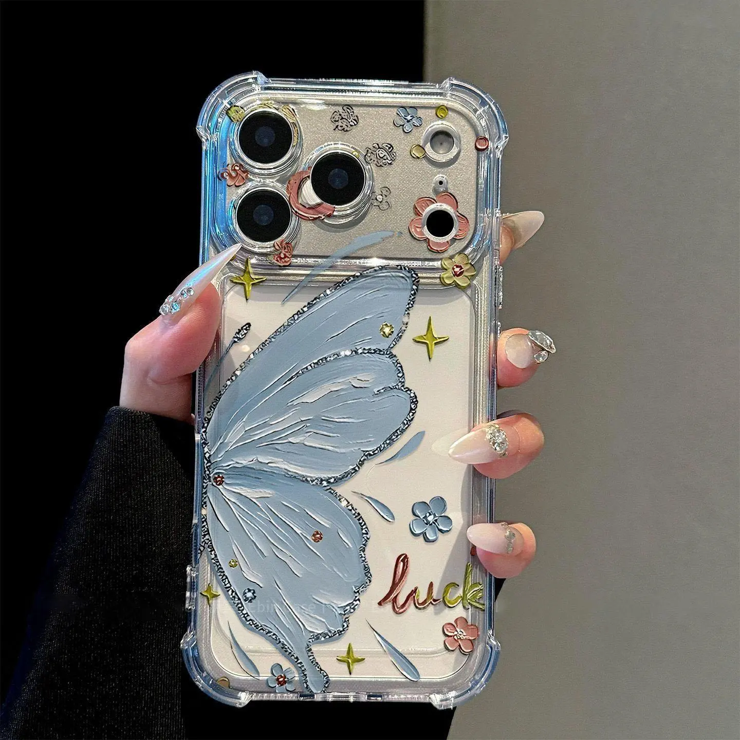Silicone Half-Butterfly Pattern Protective Mobile Phone Case - Creative Fashionable Personality Casing for iPhone 17 ProMax,16 Plus,15,14,13,12,11 - Christmas Delight Smartphone/Cellphone Protection Accessories