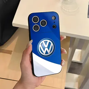 V-Volkswagen logo Phone Case For iPhone 17 Air 16 e Pro Max 15 14 13 Mini 12 Pro 11 Max Plus Black Shockproof soft shell