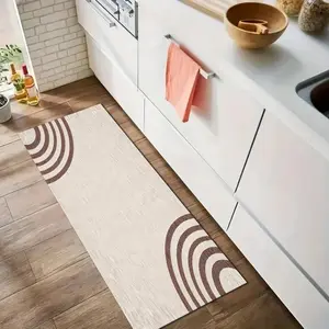 Light Round Kitchen Rug, Diatom Mud Material, Water Absorbent Non-Slip for Kitchen, Home Office, Laundry Room, Washable Decorative Floor Mat