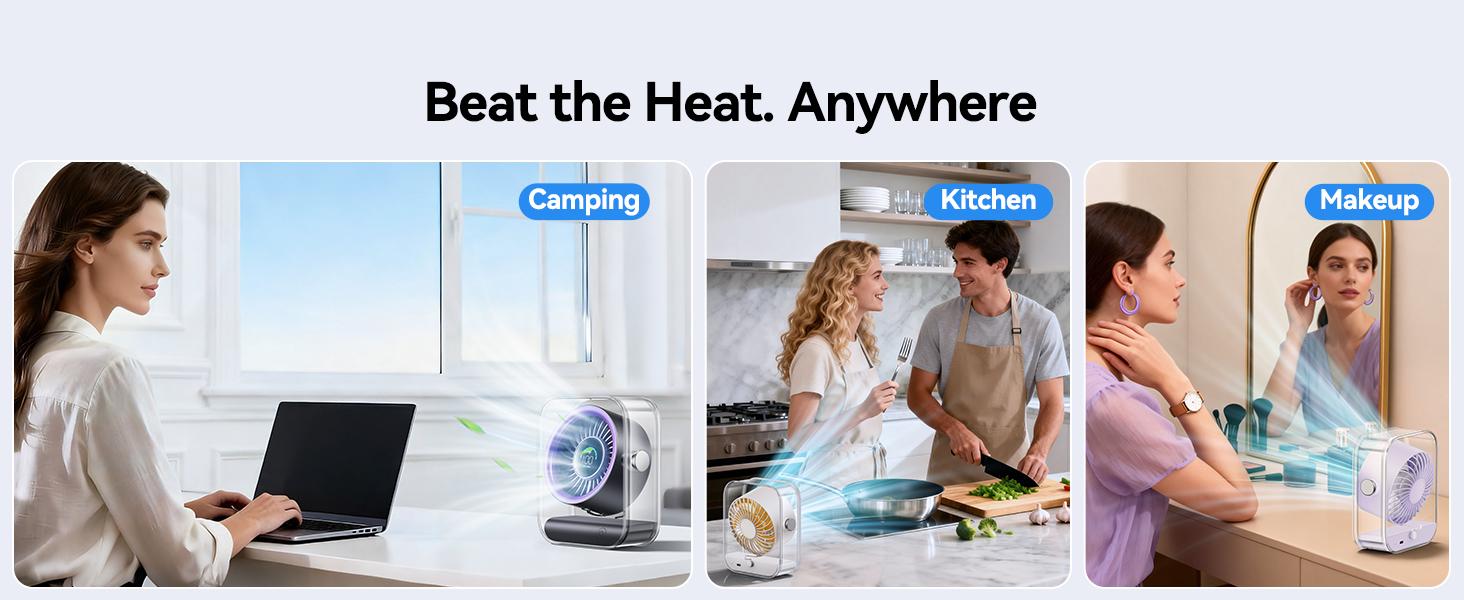 KIMMOO Rechargeable USB Desk Fan, Quiet Table Fan with Turbo Airflow, 100 Speeds, Digital Display, 90° Rotating, Small Battery Desktop Fans for Bedroom Home Office Travel, Black KIMMOO Rechargeable USB Desk Fan, Quiet Table Fan with Turbo Airflow, 100 Speeds, Digital Display, 90° Rotating, Small Battery Desktop Fans for Bedroom Home Office Travel, Black