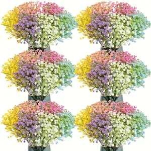 Artificial baby's breath, realistic touch simulated flowers, artificial flower center decoration, Artificial Outdoor Flowers, suitable for anniversaries, weddings, engagements, hotels, gardens, St. Patrick's Day, Thanksgiving