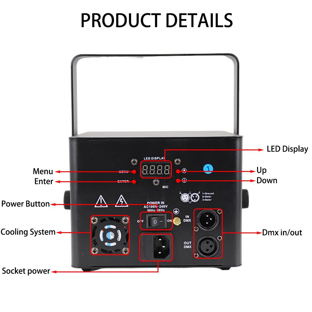 Dj bar Beam Light 5W Laser RGB Full Color 3D Animation DMX512 Sound Activated Control Party Lights for Club Birthday Bar Disco Concert