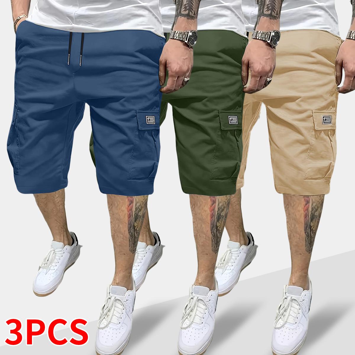 Summervibes-Men’s Summer Cargo Shorts – “Fashion” Label, Multiple Pockets, Utility Work Bottoms, Lightweight Breathable Casual Hiking Shorts, Outdoor Army-Style Combat Shorts, Loose Fit for Everyday Wear,summervibes