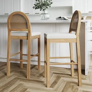 Boucle Bar Stools Light Brown (Set of 2) Boucle Bar Stools Light Brown (Set of 2)