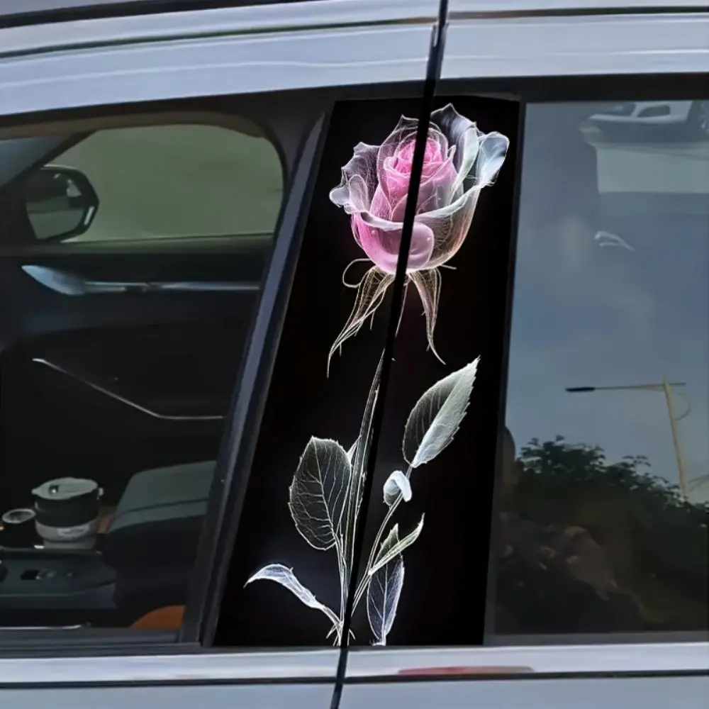 Rose Pattern Car Sticker, Car Decorative Sticker, Waterproof & Anti-scratch Car Decal, Decal For Cars, Side Decals, Universal Car Exterior Decoration Accessories for Car, Laptop, Helmet, Motorcycle & Refrigerator, Vehicle Decoration