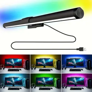 PC Monitor LED Strip Light, with 92 RGB Leds & RGB Backlighting, Adjustable Brightness, USB Powered, 700-7500K Color Temperature, Lamp for Gaming & Home Office, 17.3Inch