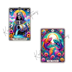 Zodiac Tarot Cards • T-shirt Tee Shirt Comfortable Unisex Top Casual Sublimation Graphic Stylish Cute  Skull January February Aquarius Pisces March Spiritual Astrology Horoscope Aries Taurus Gemini