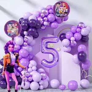 73 Piece K-Pop Demon Hunter Party Balloon Set, Numbers 1-10, Two Shapes, Ideal for Weddings, Summer Events, Company Anniversaries, Indoor Outdoor Decor