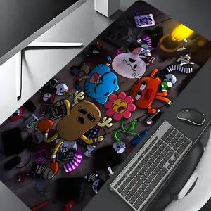 Cartoon Pattern Rectangle Gaming Mouse Pad, Non-Slip Rubber Base Keyboard & Mouse Mat for Home Office Desk Décor