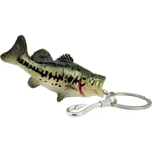 BY-079 Bass Fishing Keychain Gifts, Bass Fish Key Chain For Men, Cool Fishing Keychain Stuff Funny For Fishing Lovers Fisherman For Dad Boyfriends Stocking Stuffers Birthday Christmas Animal Accessories