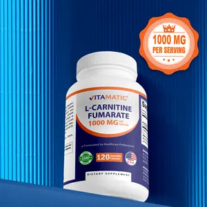Vitamatic L-Carnitine Fumarate 1000 mg Dietary Vitamin Supplement - 120 Vegetable Capsules, 1 Bottle for Fitness & Healthcare