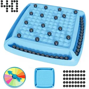 Board Game Set with 40 Stones, 2-4 Players Tabletop Strategy Game, Educational Brain Teaser, Cooperative Multiplayer Family Game Night for Kids & Adults, STEM Toy