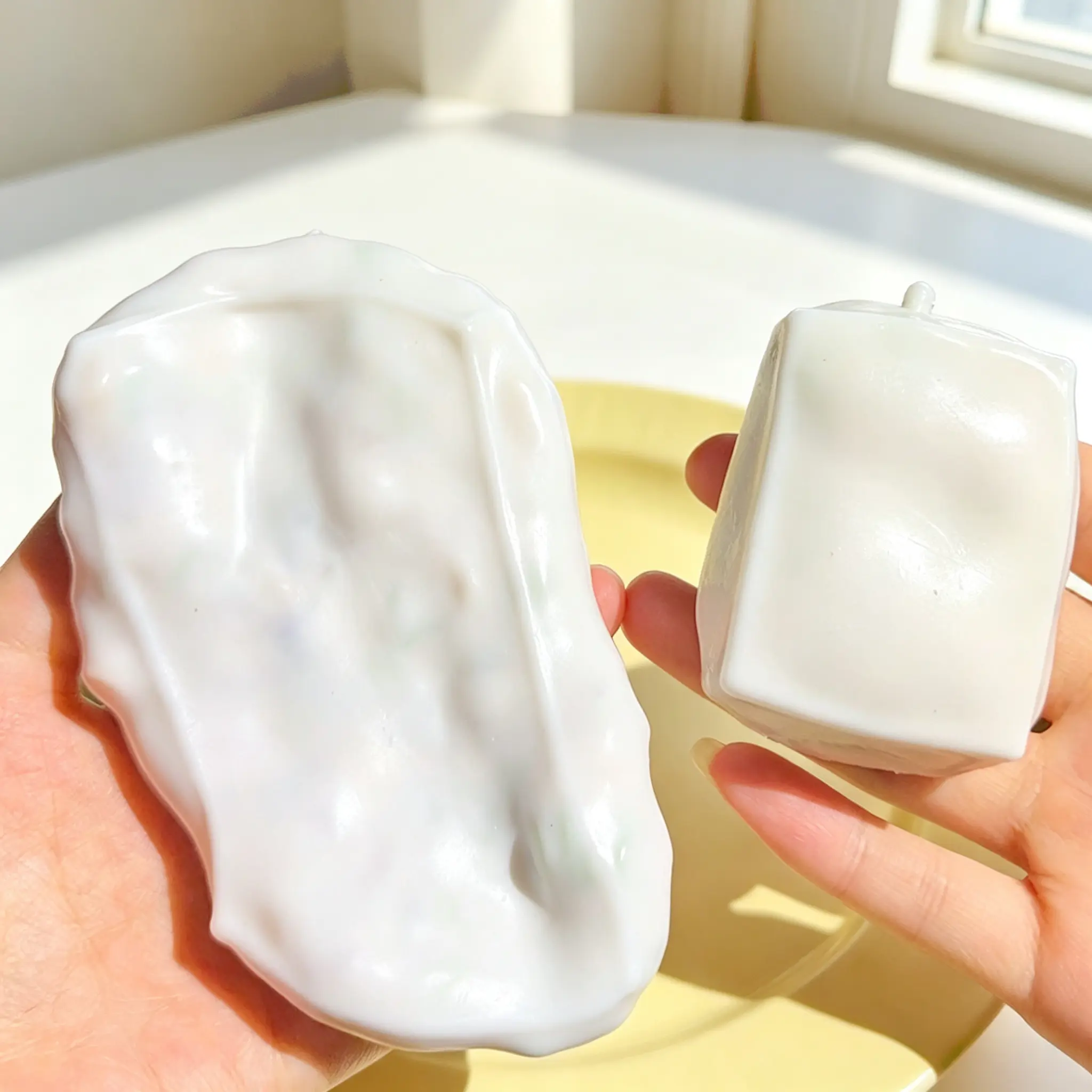 [Crunchy Tofu Squishy] ASMR Tofu shape Squishies Toy Stress Relief Fidget Toy