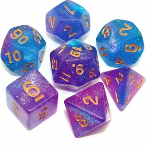 7 Counts Acrylic Tabletop Dice Set, Trpg Multi-Sided Dices Anti-Drop Wear-Resistant, Dnd Role Playing Game Accessories, Party Board Games Essential