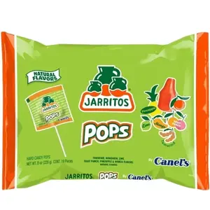 Jarritos Natural Flavors Pops Pineapple, Mandarin, Lime, Mango, Fruit Punch and Tamarind Flavors. 1 Bag of 19 pieces 228 G