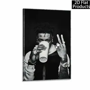 Modern Hip-Hop Canvas Wall Art, 12x18 Black White Frameless Street Style Music Poster for Home Bedroom Living Room Office Decor