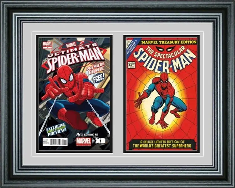 Perfect Cases Double Comic Book Photo Frame with Premium Moulding, Wall-Mountable Home Decor for Room Decor