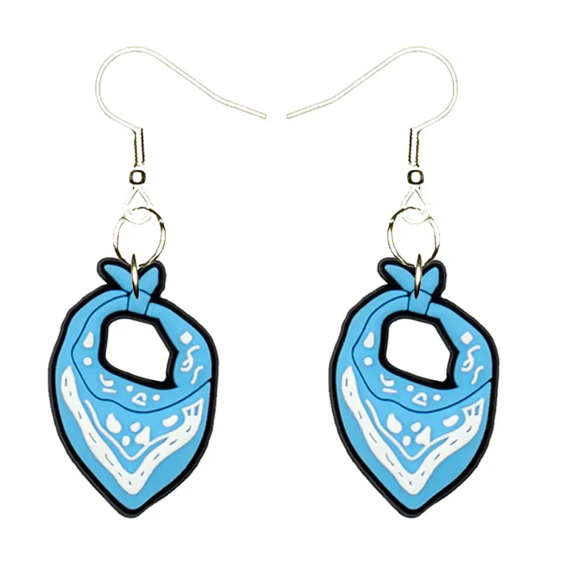 Bandana Earrings Hypoallergenic Silver Plated Fishhooks Yazzle Dazzle Scarf Head Wrap