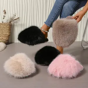 Womens Home Comfort Fluffy Plush Slippers Soft Fuzzy Warm with Durable Sole for Indoor Outdoor Fall Winter Wear