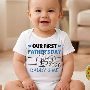 "Our First Father's Day 2026" Daddy and Me Baby Onesie Bodysuit, Fathers day gift idea, dad and son/ daughter