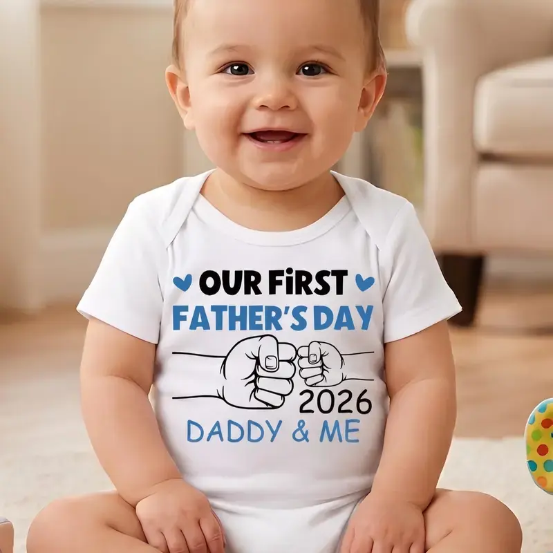 "Our First Father's Day 2026" Daddy and Me Baby Onesie Bodysuit, Fathers day gift idea, dad and son/ daughter