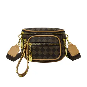 Women's bag 2026 new model classic printed crossbody bag, chest bag, casual waist bag, trendy fashion shoulder bag Stylish Square Bag
