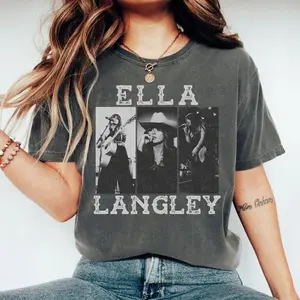 Adult Vintage Ella Langley Graphic Shirt Bootleg T-Shirt Still Hungover Tee for Fans Men Women Country Music Y2K Style Cotton Tee