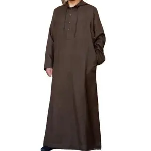 Men Simple Long Style Muslim Dress Abayas Long Robe Saudi Striped Abaya Moroccan Caftan Islam Dubai Arab