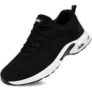 Steel Toe Shoes for Women Lightweight Safety Shoes Air Cushion Comfortable Slip Resistant Indestructible Womens Puncture Proof Work Shoe