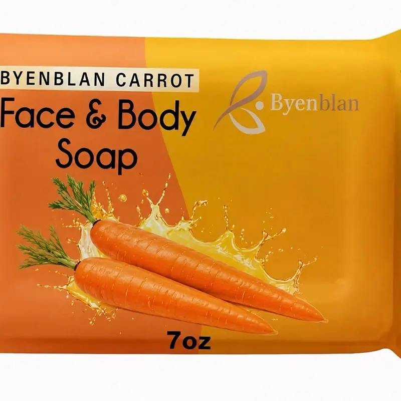 Byenblan Brightening Carrot Soap, 7oz Natural Skin-Care Bar for Even Tone