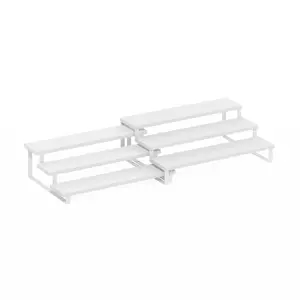 RAVEL Kitchen Countertop Organizer Set of 2, 3-Tier Counter Shelves, Kitchen Storage, Expandable, Spice Rack, for Kitchen, Pantry, Coffee Bar, White