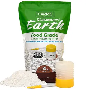 Food Grade Diatomaceous Earth Powder for Home and Garden Use, Natural Mineral Insect Control Dust with Application Duster, 4 lb