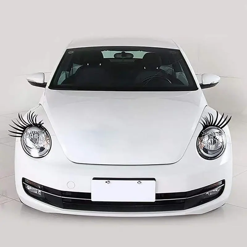 2pcs Eyelash Pattern Car Light Sticker, Car Decals, Car Stickers, Stickers For Cars